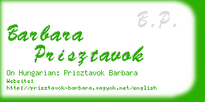 barbara prisztavok business card